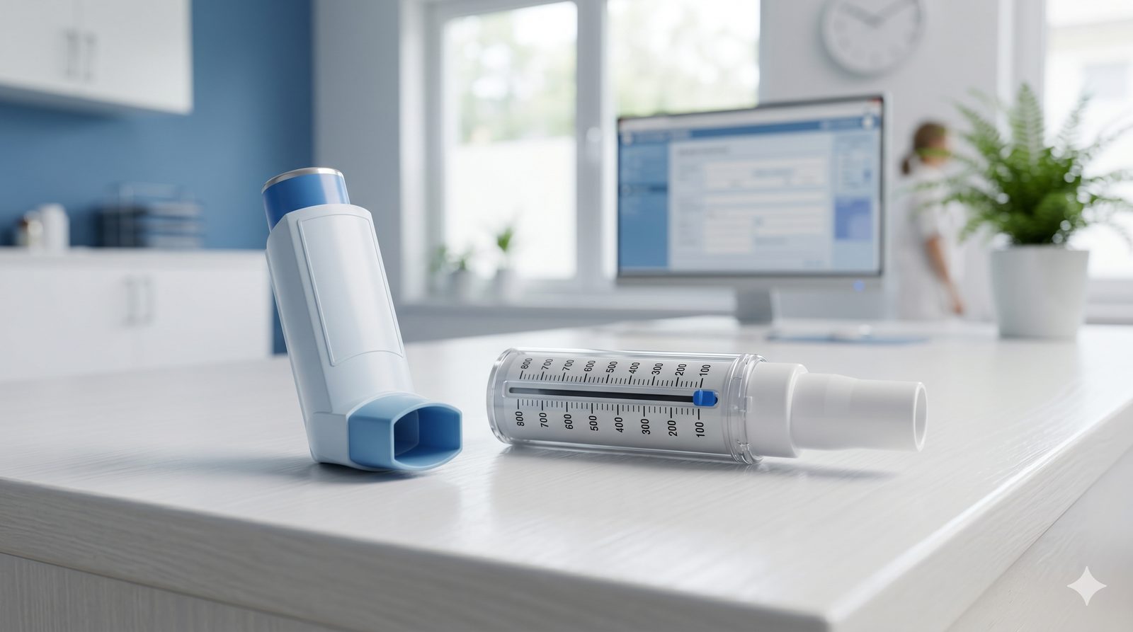 Asthma-Inhalator und Peak-Flow-Meter in der Hausarztpraxis — DMP Asthma bronchiale in Hildesheim